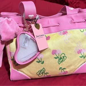 Juicy Couture Pink and Yellow Tote Bag